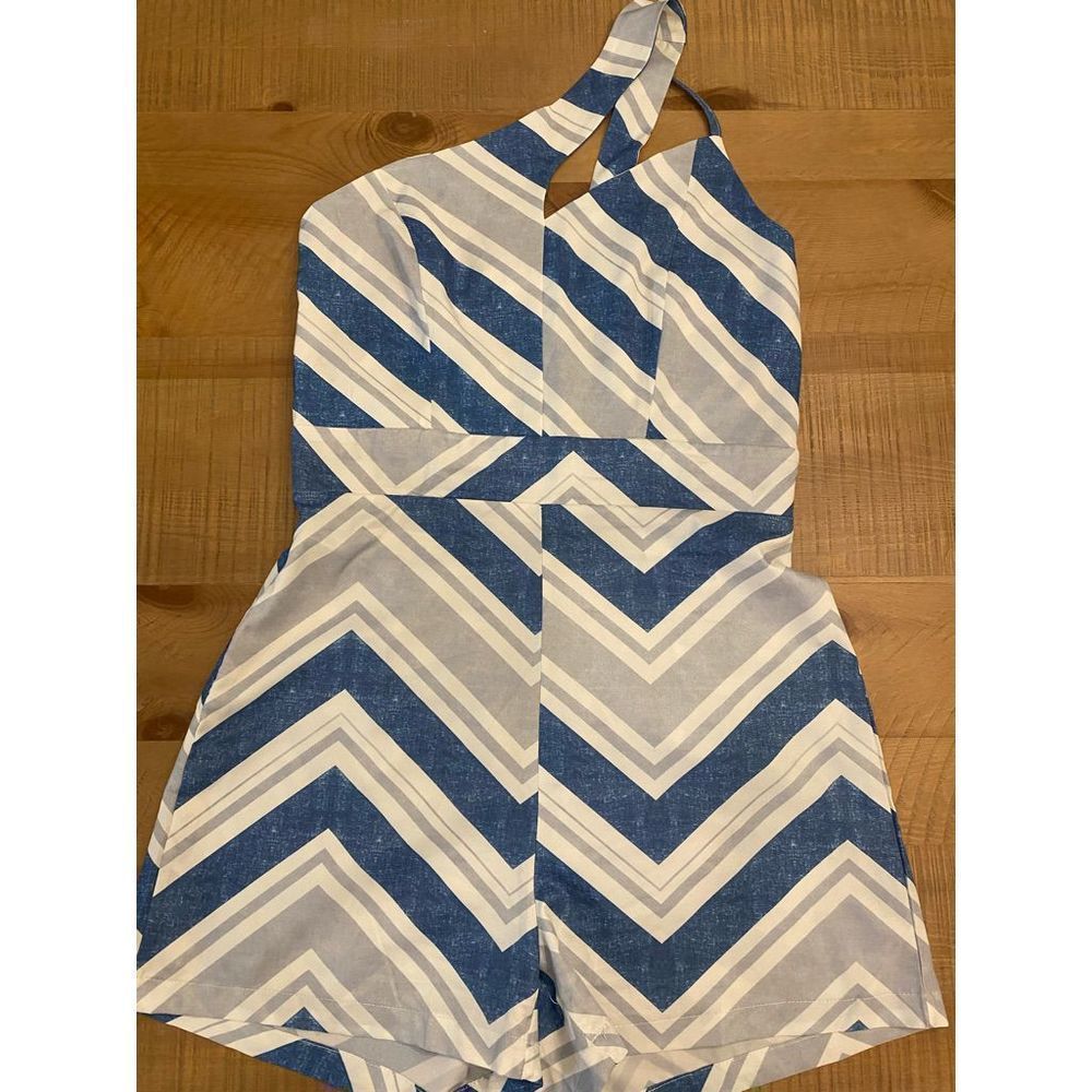 Chevron striped romper